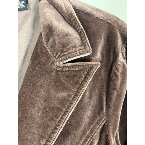 Retro Y2K Suede Jacket Brown L Preppy Grunge Festive Holiday Classic Chic 80s - Picture 7 of 11